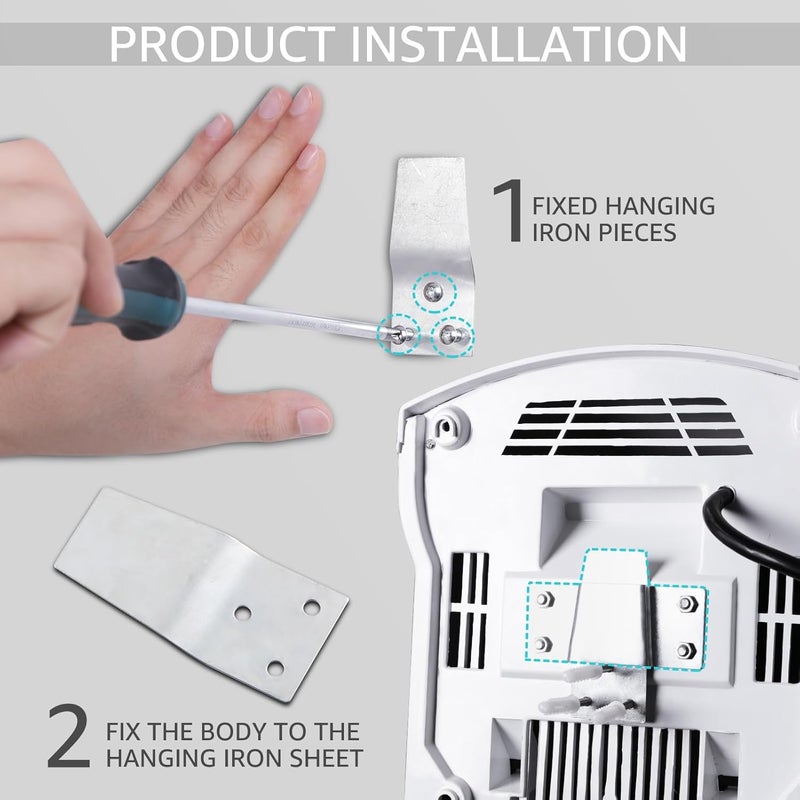 modunful Hand Dryers for Bathrooms Commercial, Electric Hand Dryer Touchless, Extra Quiet Low Noise(40db), Wall Mounted Type(1600W) (Silver) - Image 5