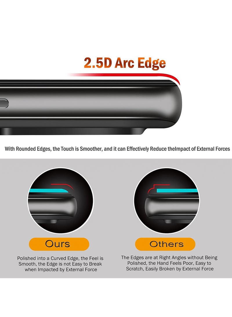 بيوينتي قطعتان من حامي شاشة الزجاج المقسى الأحمر السحري 9 برو، متوافقة مع ZTE nubia Red Magic 9 Pro / RedMagic 9 Pro+ حماية الزجاج المقسى (أسود واضح) - Image 4