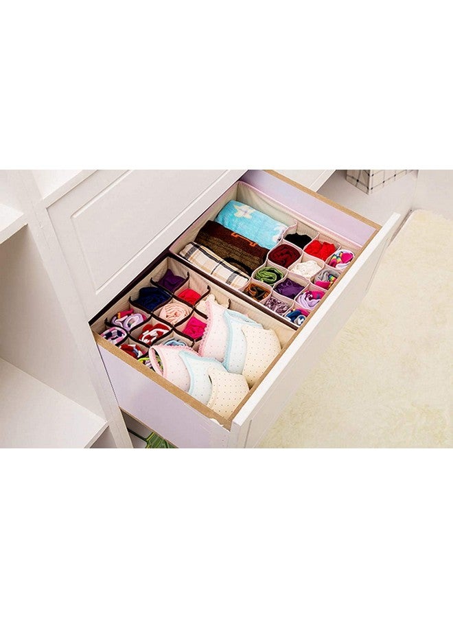 FLYNGO FLYNGO Innerwear Organizer 16+1 Compartment Non-Smell Non Woven Foldable Fabric Storage Box for Closet (Blue Polka Dot)  - Image 5