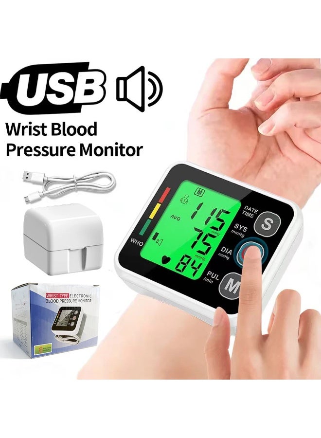 Portable LCD Wrist Blood Pressure Monitor Medical Digital Automatic Sphygmomanometer Heart Rate Pulse Mete Tonometer Health Care - Image 1