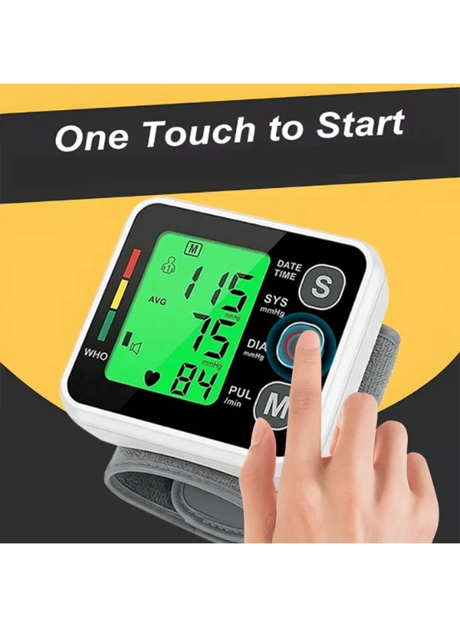 Portable LCD Wrist Blood Pressure Monitor Medical Digital Automatic Sphygmomanometer Heart Rate Pulse Mete Tonometer Health Care - Image 2