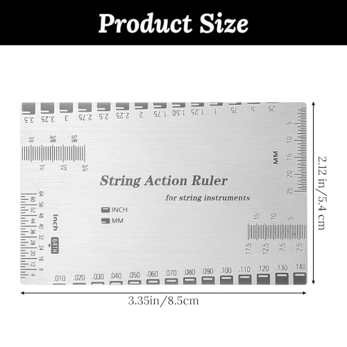 MAKABEE String Action Gauge Ruler, Guitar Height Gauge Set Up Tool, Action Gauge for Electric Bass and Acoustic Guitar, Setup Measuring Tool Kit for Mandolin, Banjo - Image 2