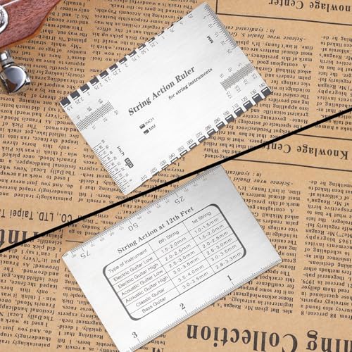 MAKABEE String Action Gauge Ruler, Guitar Height Gauge Set Up Tool, Action Gauge for Electric Bass and Acoustic Guitar, Setup Measuring Tool Kit for Mandolin, Banjo - Image 4