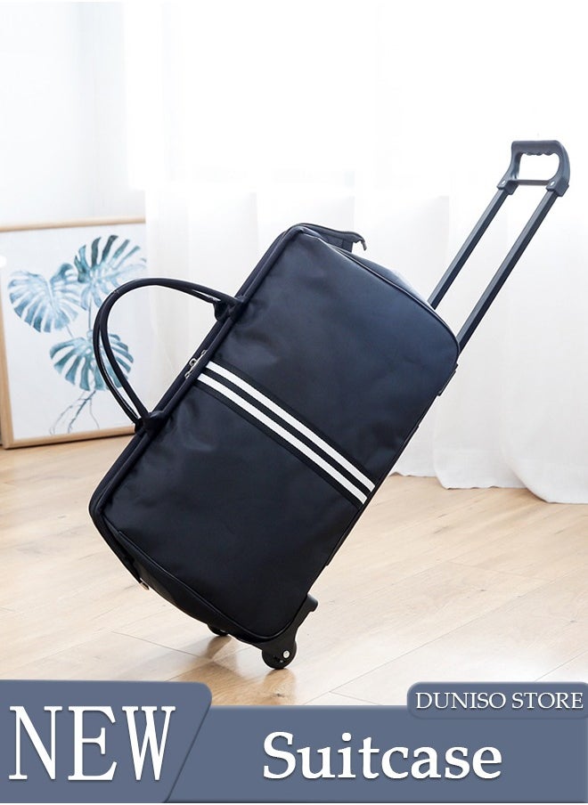 DUNISO 2in1 Suitcase for Men and Women, Large Capacity Handbag with Adjustable Pull Rod Portable Luggage Trolley Travel Bag Multi-pocket Trolley Backpacks for Business Travel  - Image 1