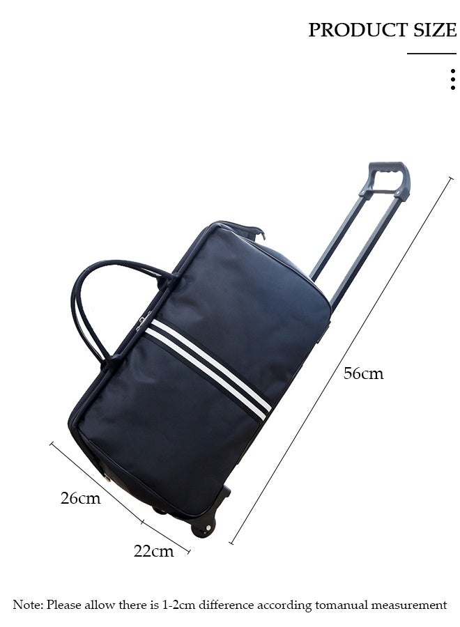 DUNISO حقيبة 2 في 1 للرجال والنساء، حقيبة يد ذات سعة كبيرة مع قضيب سحب قابل للتعديل حقيبة سفر بعجلات محمولة متعددة الجيوب وحقائب ظهر بعجلات لسفر العمل - Image 2