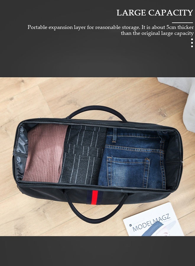 DUNISO حقيبة 2 في 1 للرجال والنساء، حقيبة يد ذات سعة كبيرة مع قضيب سحب قابل للتعديل حقيبة سفر بعجلات محمولة متعددة الجيوب وحقائب ظهر بعجلات لسفر العمل - Image 5