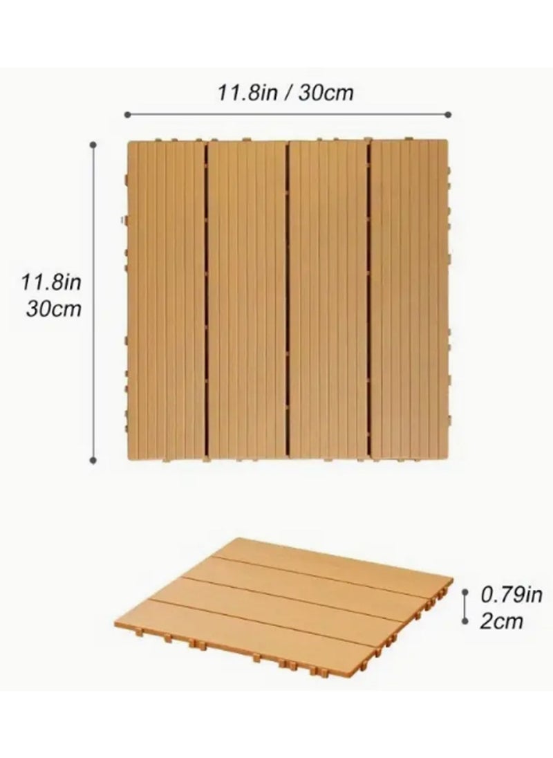 LINGWEI Plastic Tiles Plastic Interlocking Tiles Plastic Flooring Deck For Indoor and Outdoor Beige 30x2x30cm  - Image 3