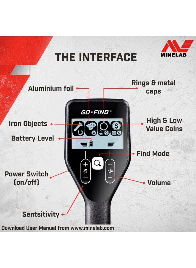 MINELAB Minelab GO-FIND 11 Ultra-Light Collapsible Metal Detector for Adults & Kids with 8" Waterproof Coil  - Image 4
