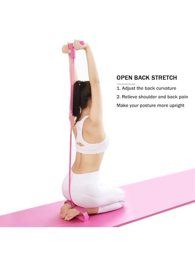 Mrryiio شريط مقاومة، 4 حبال شد يوغا متعددة الوظائف، 4 أنابيب، معدات تمرين مثالية للبطن والخصر والذراع وتدريب التخسيس وتمديد الساق - Image 3