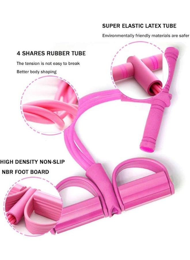 Mrryiio شريط مقاومة، 4 حبال شد يوغا متعددة الوظائف، 4 أنابيب، معدات تمرين مثالية للبطن والخصر والذراع وتدريب التخسيس وتمديد الساق - Image 5