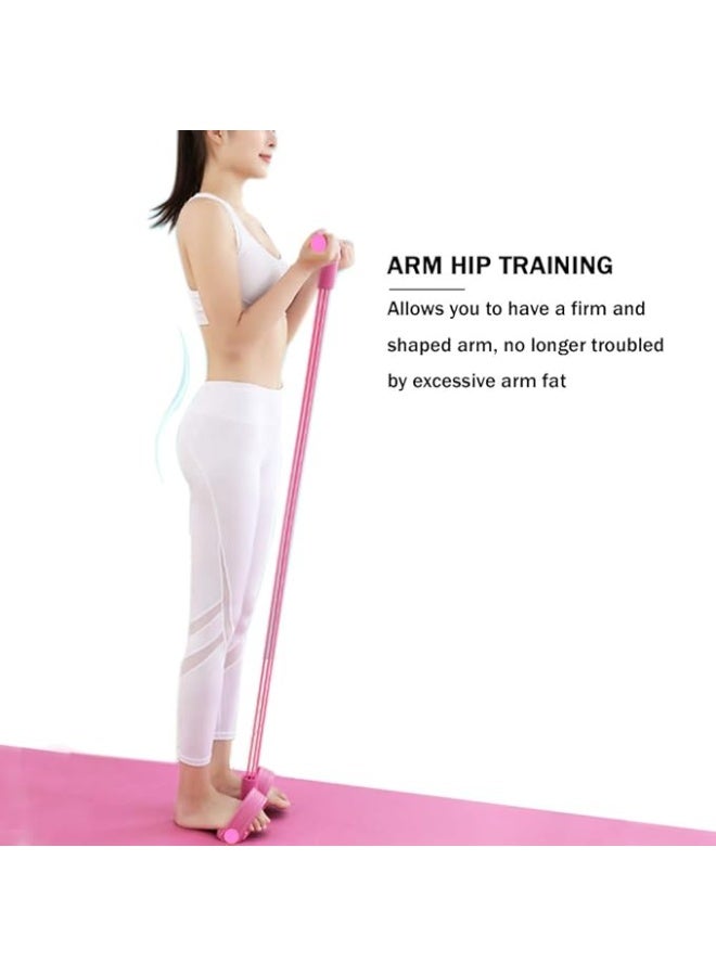 Mrryiio شريط مقاومة، 4 حبال شد يوغا متعددة الوظائف، 4 أنابيب، معدات تمرين مثالية للبطن والخصر والذراع وتدريب التخسيس وتمديد الساق - Image 4