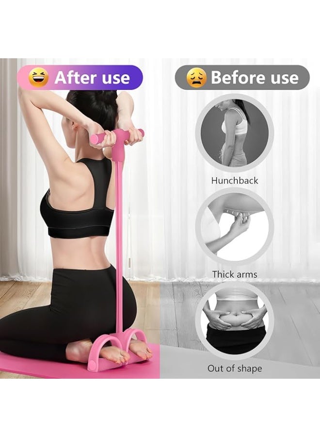 Mrryiio شريط مقاومة، 4 حبال شد يوغا متعددة الوظائف، 4 أنابيب، معدات تمرين مثالية للبطن والخصر والذراع وتدريب التخسيس وتمديد الساق - Image 2