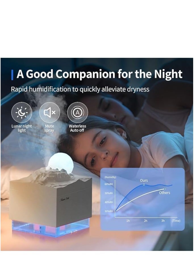 KASTWAVE مرطبات هواء صغيرة محمولة لغرفة النوم، مرطب هواء دافئ صغير، مرطبات ضباب بارد لغرفة صغيرة، هادئ وسهل التنظيف للنباتات، مرطب شخصي مكتبي USB للمكتب والسفر (300 مل) - Image 2