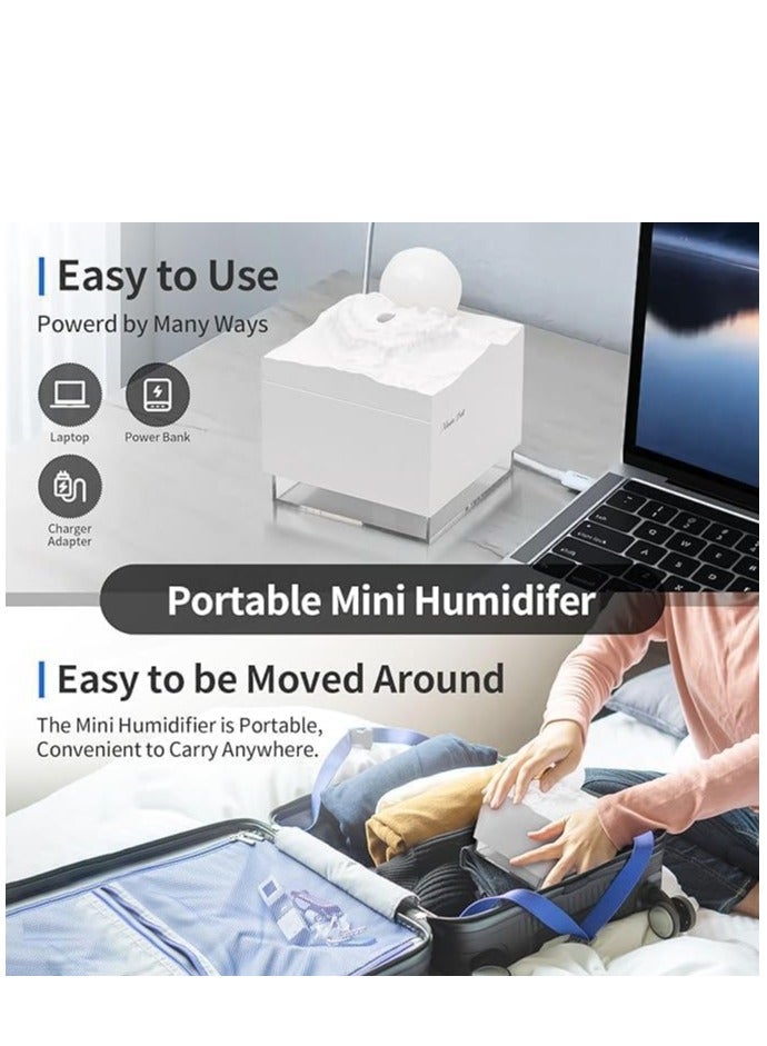 KASTWAVE مرطبات هواء صغيرة محمولة لغرفة النوم، مرطب هواء دافئ صغير، مرطبات ضباب بارد لغرفة صغيرة، هادئ وسهل التنظيف للنباتات، مرطب شخصي مكتبي USB للمكتب والسفر (300 مل) - Image 3