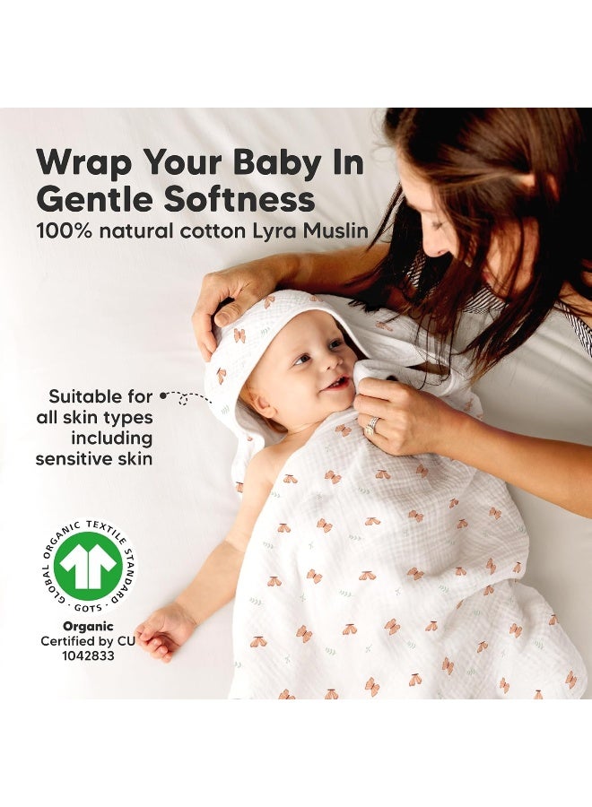 KeaBabies Muslin Baby Bath Towels with Hood for Girls, Boys, Large Organic Cotton Hooded Baby Towels for Newborns, Toddlers, Infant, Kids, Soft Absorbent Newborn Bath Essentials Gift Set (Monarch) - Image 2