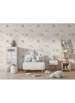Home Gallery Cute Pastel Galaxy Space Pattern Fabric Wallpaper Covers An Area ​​Up To 4.2Mx3M With Adhesive  And Smoothing Tool  - Image 2