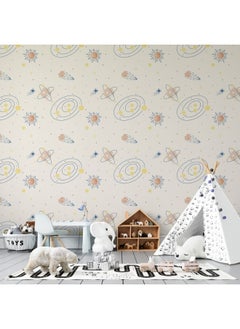 Home Gallery Cute Pastel Galaxy Space Pattern Fabric Wallpaper Covers An Area ​​Up To 4.2Mx3M With Adhesive  And Smoothing Tool  - Image 4