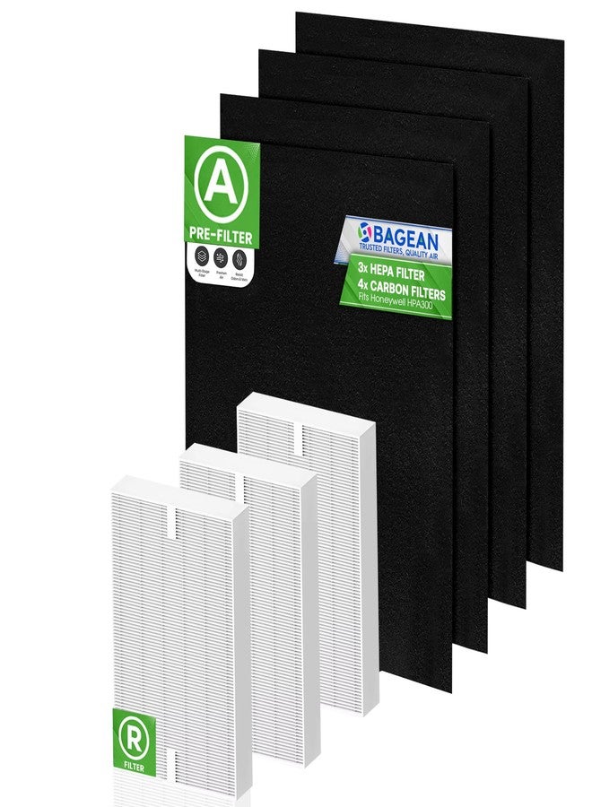 Bagean HPA300 Filter R Compatible with Honeywell Air Purifier Filter Replacement - HRF R3 A Fits HPA5300B - H13 True HEPA with Carbon Filters 99.98% Particles & Purifies Air (3 HEPA + 4 Carbon) - Image 1