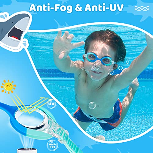 Vvinca Kids Swim Goggles for Age 3-6, Toddler Swimming Goggles with Fabric Strap Cover No Hair Pulling Pain-Free, Anti-Fog No Leak Water Pool Glasses for Boys Youth Little Swimmer Light Green - Image 3