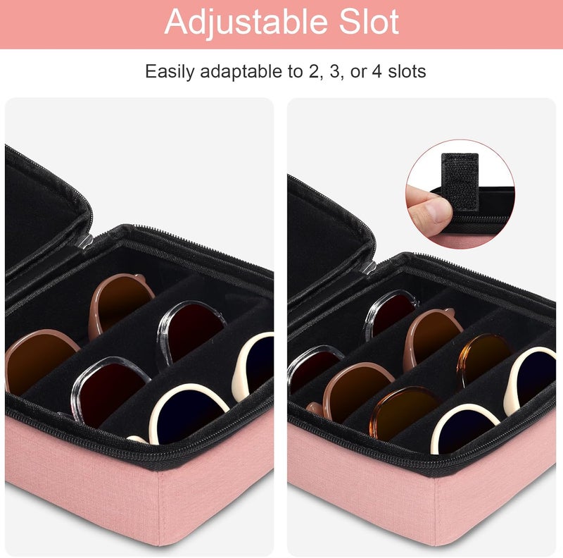 Bukere Travel Sunglasses Organizer Case, Adjustable Slot For Multiple Pairs, Portable Eyeglasses Storage Box for Men Women - Image 2