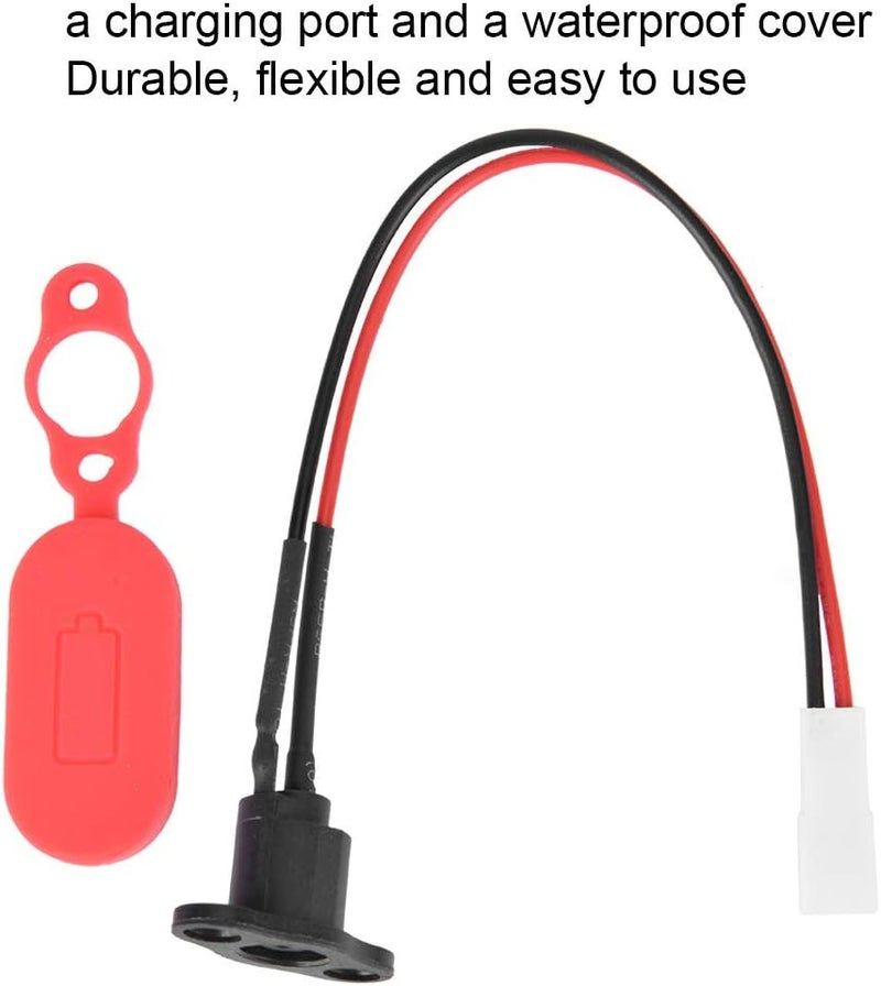 comfrt Electric Bike Charging Port, Silicone Sleeve Charging Port with Charge Port Cover Waterproof Dustproof Protection Fit for Xiaomi M365 Electric Scooter Electric Scooter Charging Port - Image 2