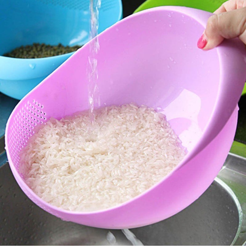 CONNECTWIDE CONNECTWIDE® Rice Veg Washing Plastic Container Washing Bowl & Strainer  - Image 1