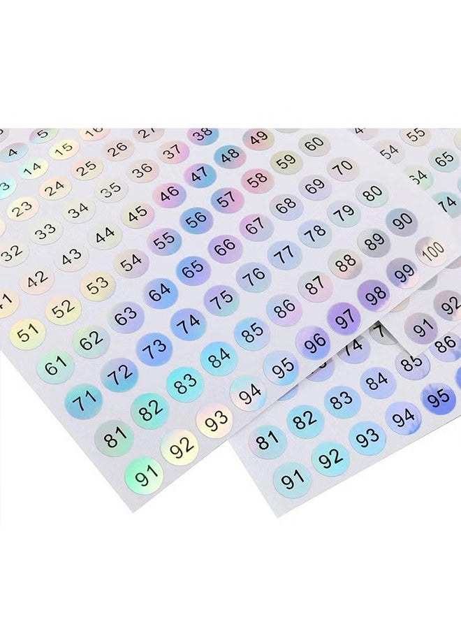 Happy D 10 Sheets 1 to 200 Reflective Laser Small Round Consecutive Numbers Stickers Self Adhesive Inventory Storage Organizing Label Stickers Nail Polish Bottle Nail Swatch Sticks，School number stickers - Image 5