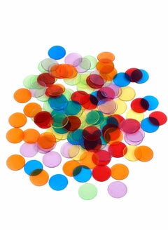 Y&D Anbane Transparent Color Counters Counting Bingo Chips Plastic Markers with Storage Bag (Multicolored, 250 Pieces)  - Image 1