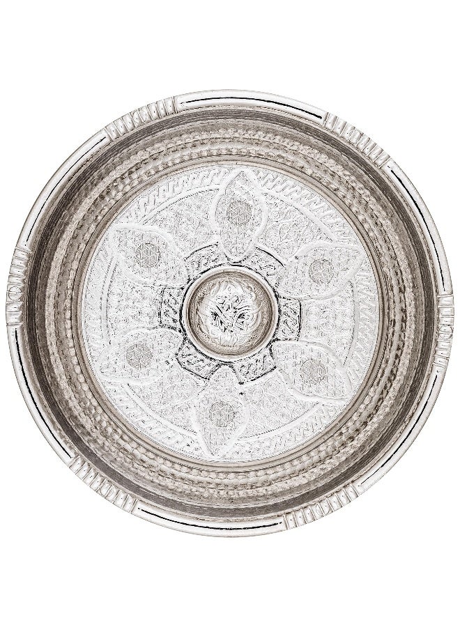 Alisveristime Traditional Turkish Bath Hammam Bowl with Authentic Motifs (440gr (15.50 oz) Made of Zinc (7.87-Inch Diameter) (Silver) - Image 4