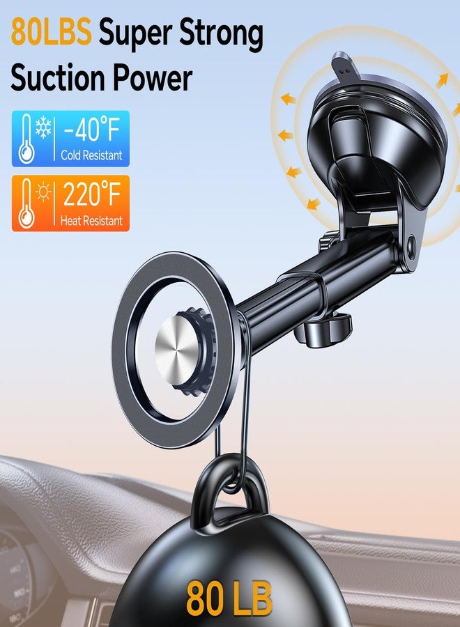 Coolpow True Military-Grade for MagSafe Car Mount, 2025 Ultimate Magnetic Phone Holder for Car Dash[360° Adjustable] Cell Phone Holders for Your Car for iPhone 16 Pro Max 15 14 13 12 Galaxy & magsafe case - Image 4