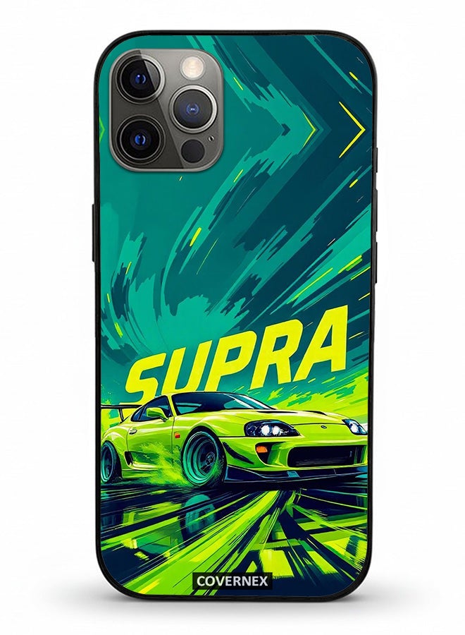 Covernex Apple iPhone 12 Pro Protective Case Cover Printed Featuring JDM Icon Supra Drift Illustration - Image 2