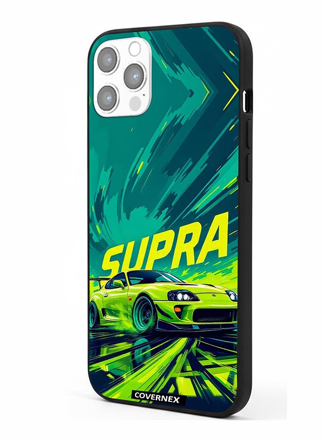 Covernex Apple iPhone 12 Pro Protective Case Cover Printed Featuring JDM Icon Supra Drift Illustration - Image 1