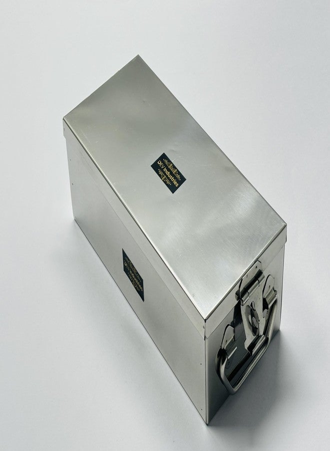 DEV INDUSTRIES Stainless Steel Traditional Jewellery Box for Locker Comes with 2 Velvet Trays,2 Fixed Plastic Boxes for Small Ornaments & Bangles,Safeguarding Jewellery - Image 3