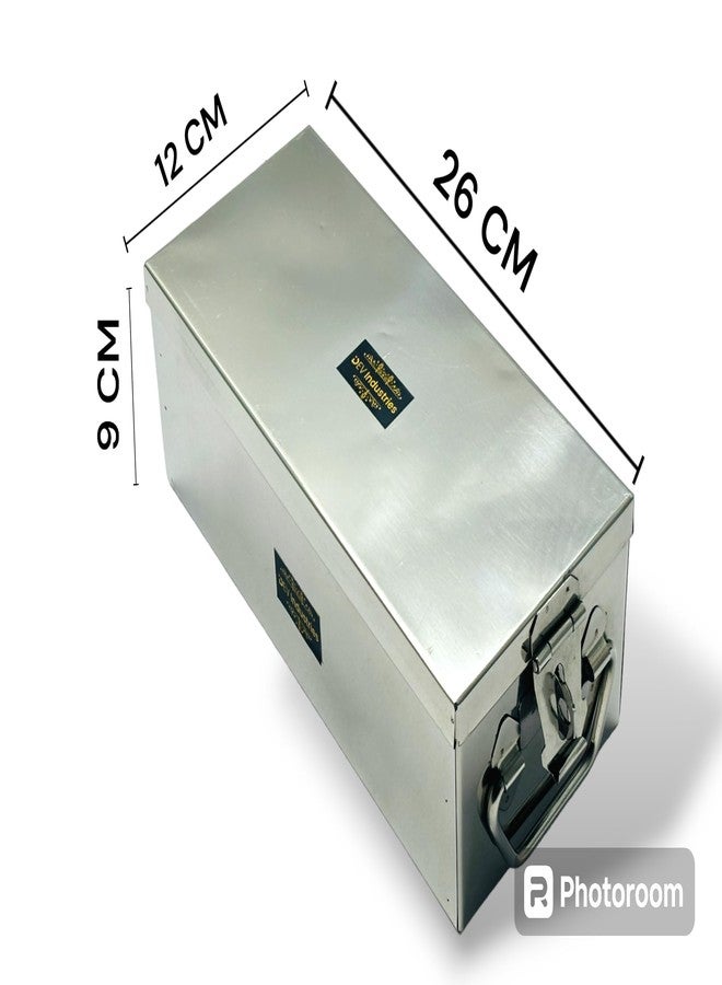 DEV INDUSTRIES Stainless Steel Traditional Jewellery Box for Locker Comes with 2 Velvet Trays,2 Fixed Plastic Boxes for Small Ornaments & Bangles,Safeguarding Jewellery - Image 2