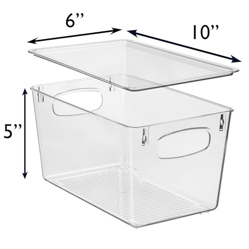 ClearSpace Plastic Pantry Organization and Storage Bins with Lids – Perfect Kitchen Organization or Kitchen Storage – Fridge Organizer, Refrigerator Organizer Bins, Cabinet Organizers - Image 4