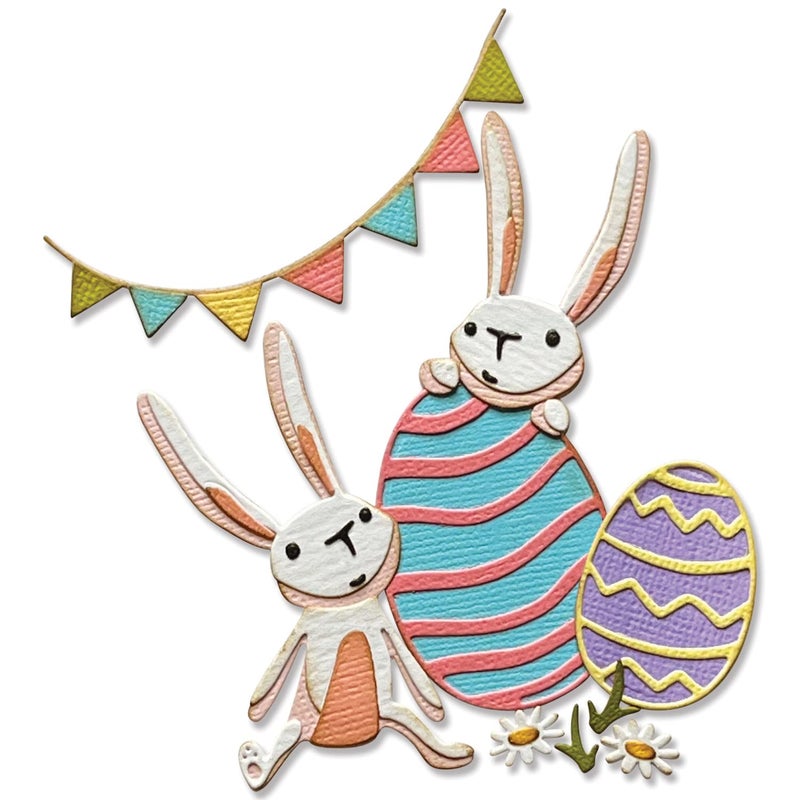 Sizzix Thinlits Die Set 15PK Bunny Games by Tim Holtz 665850 One Size Multicolor