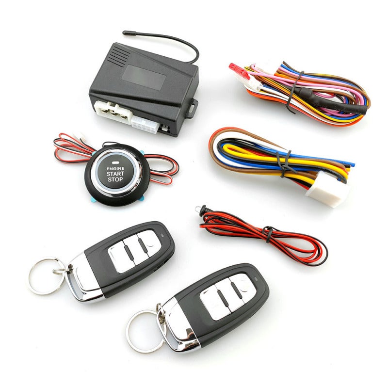 Car Remote Central Lock Kit 2 Remote Controller & One Key Start Intelligent Anti-Theft Car Remote Central Kit - One-Key Start/Stop Trunk Access Remote Control Central Lock Kit for 12.0V Gasoline Vehic - Image 1