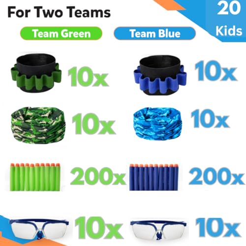 wishery Accessories for Nerf Party Supplies 20 Sets Kids Birthday Favors Bulk Pack with Darts Glasses Masks and Wristbands for Boys Birthday Parties and Nerf War Teams - Image 5