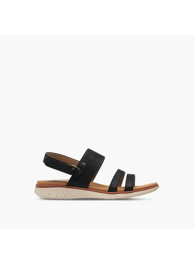 Le Confort Women's Textured Comfort Sandals with Hook and Loop Closure