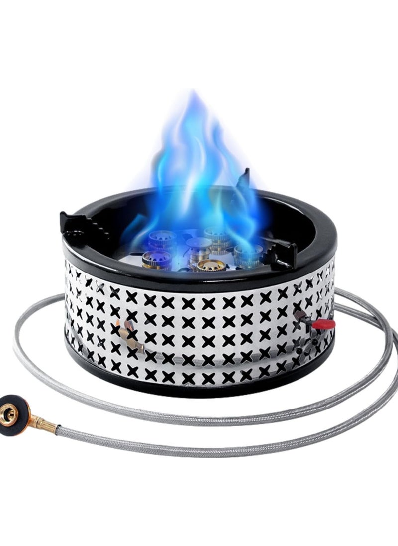6-Core Firepower Camping Stove - Windproof Outdoor Burner With 15800W High Heat Output, Compact And Portable For Camping, Hiking, Fishing, And Other Outdoor Adventures.