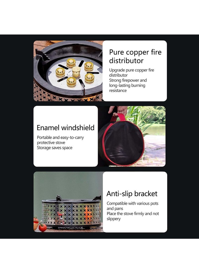 6-Core Firepower Camping Stove - Windproof Outdoor Burner With 15800W High Heat Output, Compact And Portable For Camping, Hiking, Fishing, And Other Outdoor Adventures.