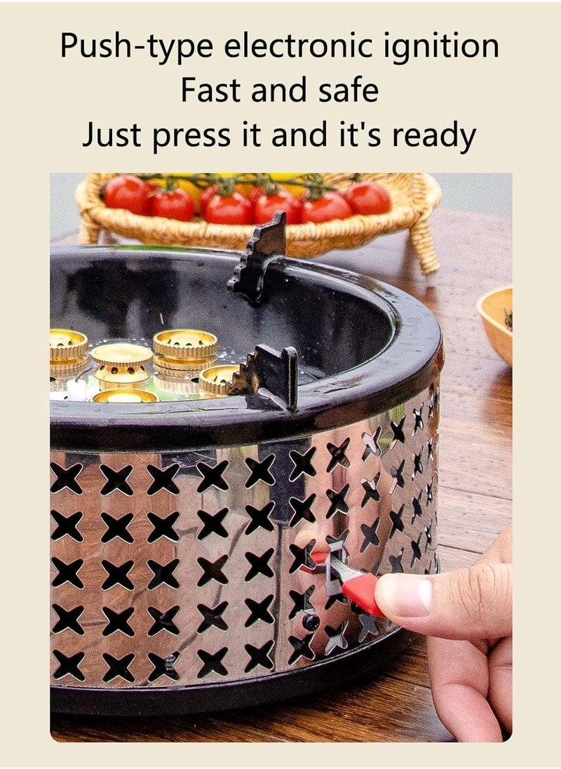 6-Core Firepower Camping Stove - Windproof Outdoor Burner With 15800W High Heat Output, Compact And Portable For Camping, Hiking, Fishing, And Other Outdoor Adventures.