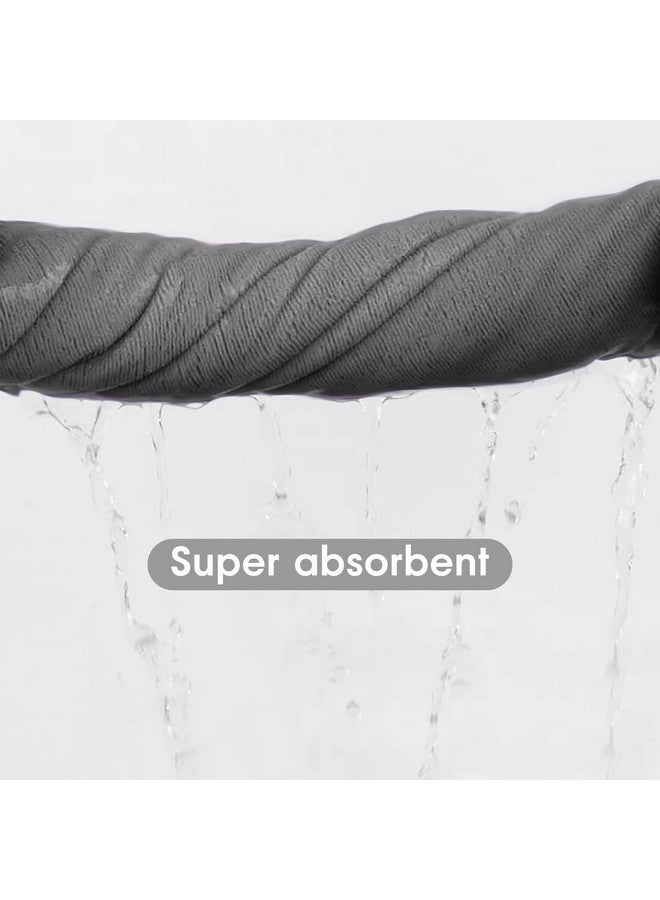 JML Microfiber Bath Towel Set, 6 Pack 30" x 60", Large, Soft Absorbent Microfiber Hair Towels for Adult, Men, Body, Grey - Image 3