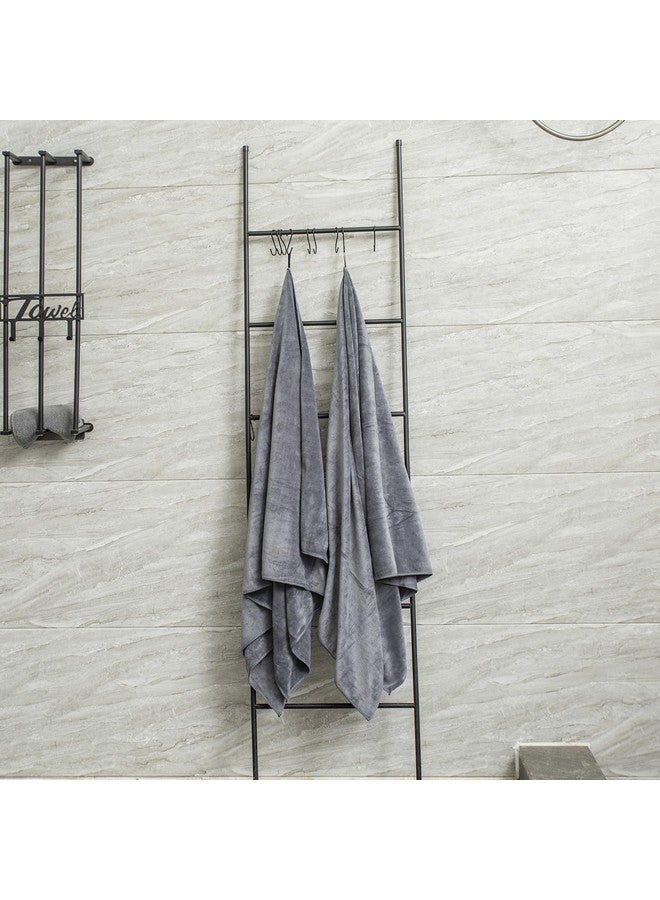 JML Microfiber Bath Towel Set, 6 Pack 30" x 60", Large, Soft Absorbent Microfiber Hair Towels for Adult, Men, Body, Grey - Image 5