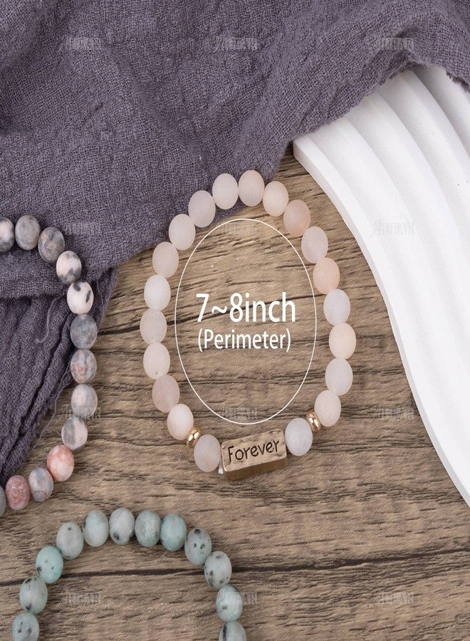 أوير أويير، عبوة من 3 أساور صداقة من الأحجار البركانية الطبيعية، أفضل الأصدقاء إلى الأبد، خرز مطاطي قابل للتمدد، أحجار كريمة علاجية للرجال والنساء (النمط ج) - Image 2