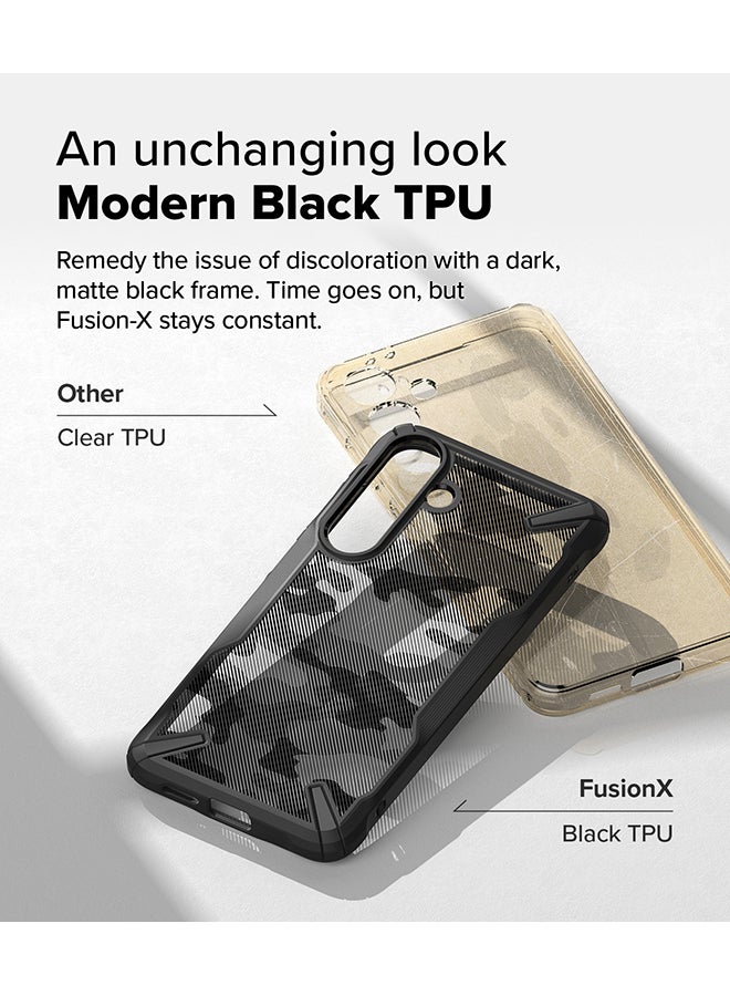 Ringke Fusion-X For Samsung Galaxy S25 5G Case (2025), Clear Hard Back with Shockproof Protective Bumper Phone Cover for Galaxy S25 - Camo Camo Black - Image 4