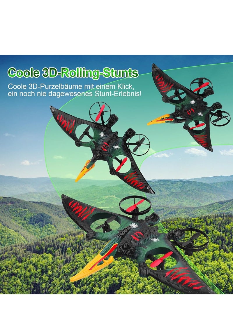 JAJEEK - RC Aeroplane 2.4GHz Remote Controlled Quadcopter L0713 – Floating Fighter Aircraft, RTF for Beginners, Children & Adults, USB Charging, Green - Image 1