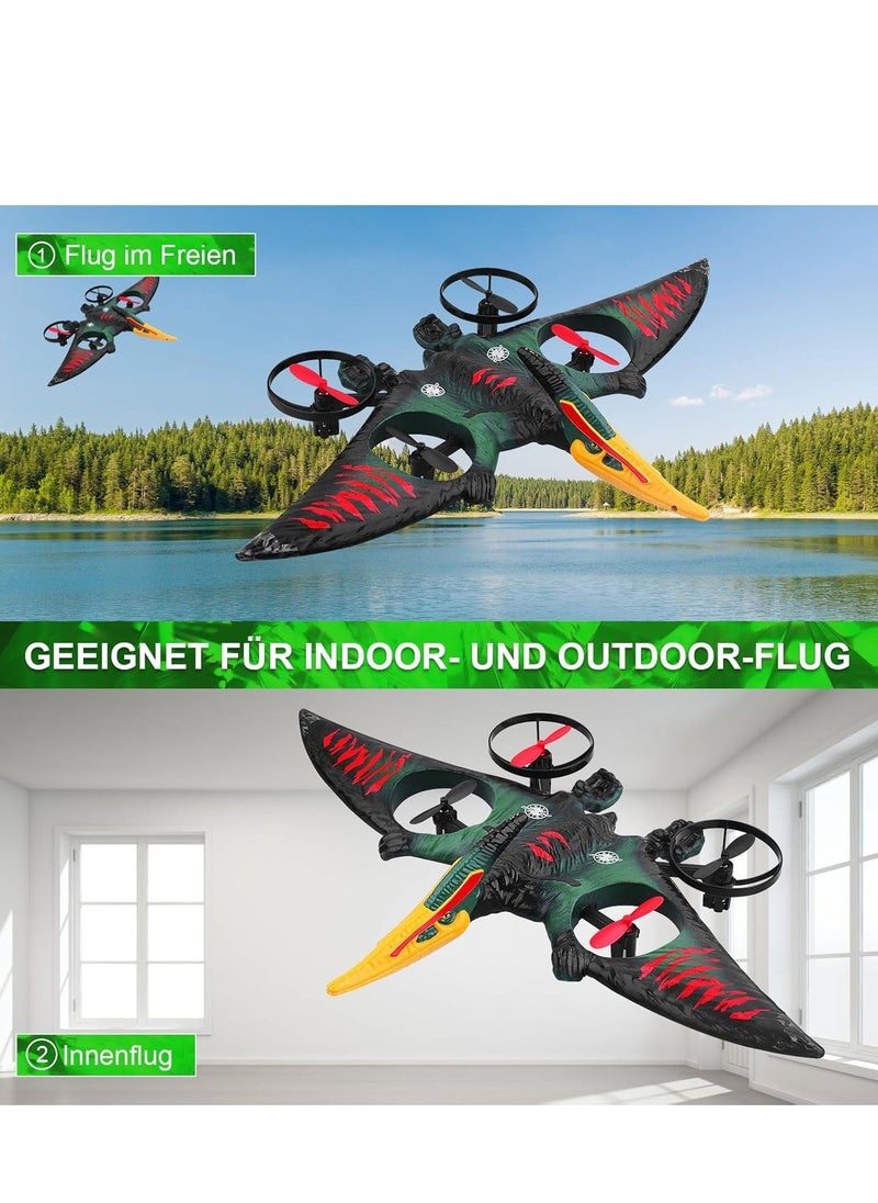 JAJEEK - RC Aeroplane 2.4GHz Remote Controlled Quadcopter L0713 – Floating Fighter Aircraft, RTF for Beginners, Children & Adults, USB Charging, Green - Image 1