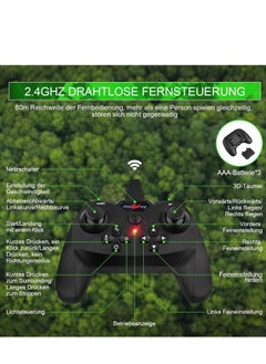 JAJEEK RC Aeroplane 2.4GHz Remote Controlled Quadcopter L0713 – Floating Fighter Aircraft, RTF for Beginners, Children & Adults, USB Charging, Green  - Image 5