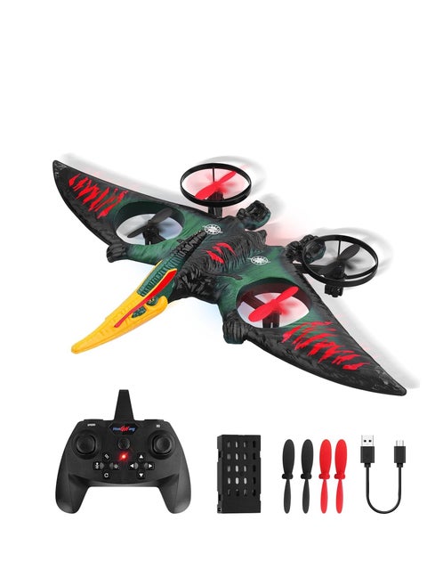 RC Aeroplane 2.4GHz Remote Controlled Quadcopter L0713 – Floating Fighter Aircraft, RTF for Beginners, Children & Adults, USB Charging, Green